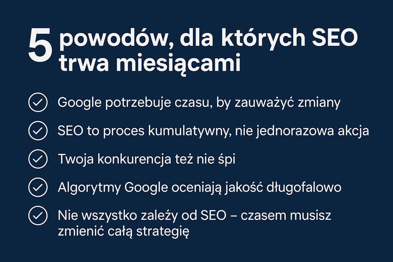 5 powodów dla których SEO trwa miesiącami