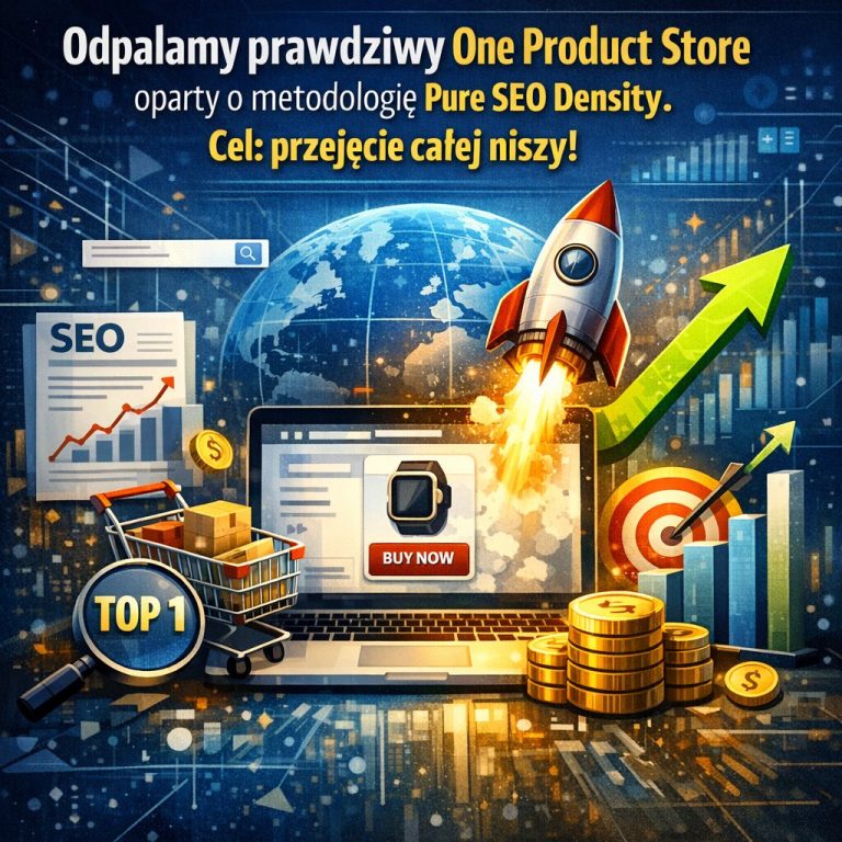 Odpalamy prawdziwy One Product Store oparty o metodologię Pure SEO Density. Cel przejęcie całej niszy!